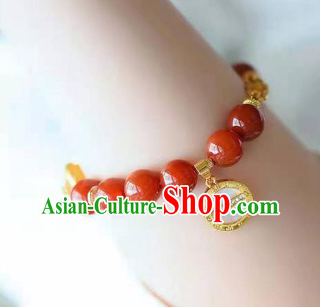 China Handmade Agate Beads Bracelet Traditional Jewelry Accessories National Beeswax Bangle China Handmade Agate Beads Bracelet Traditional Jewelry Accessories National Beeswax Bangle