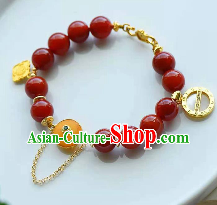 China Handmade Agate Beads Bracelet Traditional Jewelry Accessories National Beeswax Bangle China Handmade Agate Beads Bracelet Traditional Jewelry Accessories National Beeswax Bangle