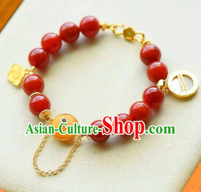 China Handmade Agate Beads Bracelet Traditional Jewelry Accessories National Beeswax Bangle China Handmade Agate Beads Bracelet Traditional Jewelry Accessories National Beeswax Bangle