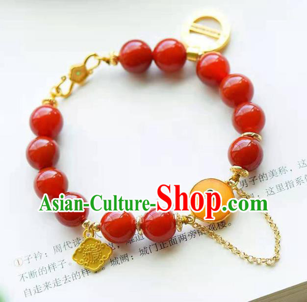 China Handmade Agate Beads Bracelet Traditional Jewelry Accessories National Beeswax Bangle China Handmade Agate Beads Bracelet Traditional Jewelry Accessories National Beeswax Bangle