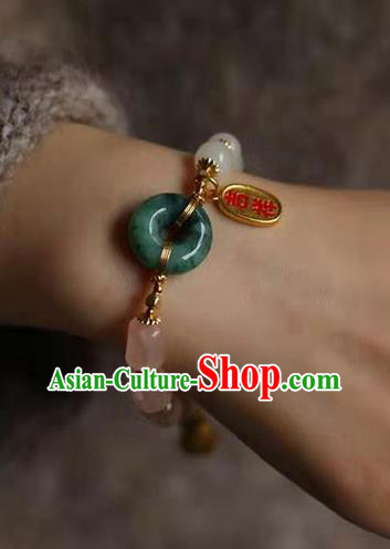 China Handmade Golden Lotus Seedpod Tassel Bracelet Traditional Jewelry Accessories National Jadeite Bangle China Handmade Golden Lotus Seedpod Tassel Bracelet Traditional Jewelry Accessories National Jadeite Bangle