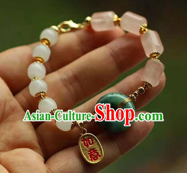 China Handmade Golden Lotus Seedpod Tassel Bracelet Traditional Jewelry Accessories National Jadeite Bangle China Handmade Golden Lotus Seedpod Tassel Bracelet Traditional Jewelry Accessories National Jadeite Bangle