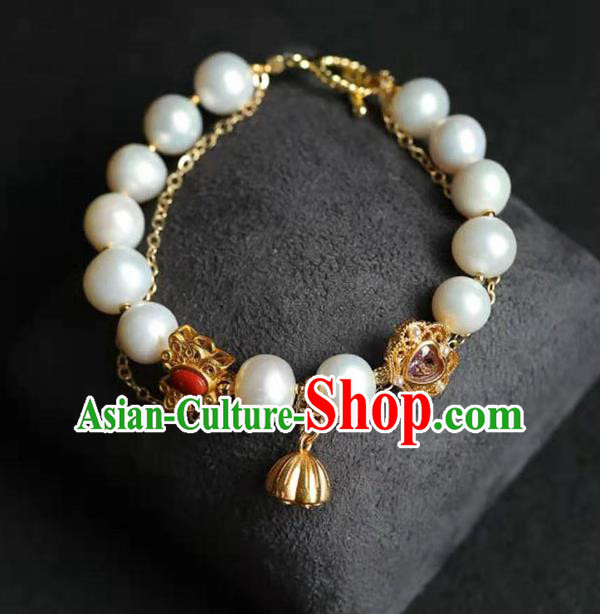 China Handmade Golden Gourd Bracelet Traditional Jewelry Accessories National Pearls Bangle China Handmade Golden Gourd Bracelet Traditional Jewelry Accessories National Pearls Bangle