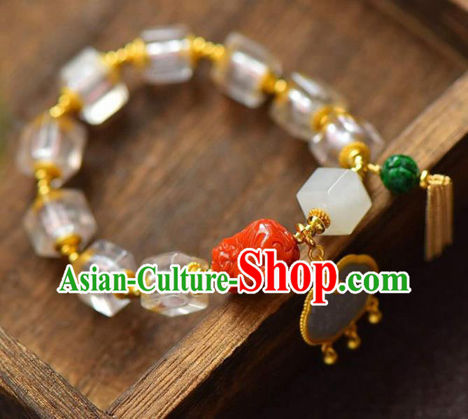 China Handmade Agate Jade Bracelet Traditional Jewelry Accessories National Crystal Bangle China Handmade Agate Jade Bracelet Traditional Jewelry Accessories National Crystal Bangle