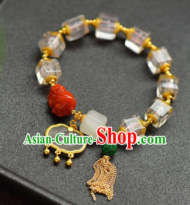 China Handmade Agate Jade Bracelet Traditional Jewelry Accessories National Crystal Bangle China Handmade Agate Jade Bracelet Traditional Jewelry Accessories National Crystal Bangle