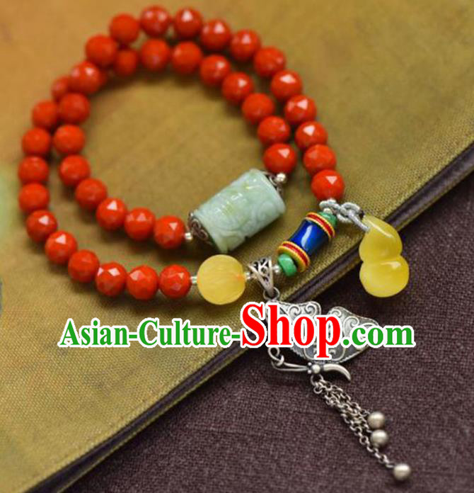 China Handmade Jade Carving Bracelet Traditional Jewelry Accessories National Silver Butterfly Bangle China Handmade Jade Carving Bracelet Traditional Jewelry Accessories National Silver Butterfly Bangle