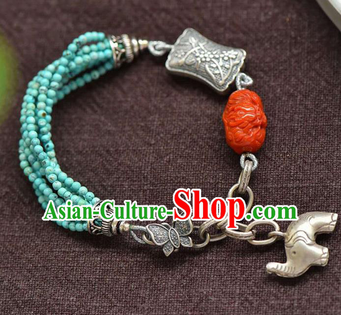 China Handmade Agate Tassel Bracelet Traditional Jewelry Accessories National Silver Carving Bangle China Handmade Agate Tassel Bracelet Traditional Jewelry Accessories National Silver Carving Bangle