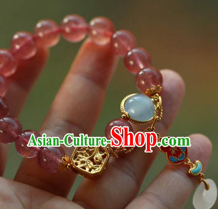 China Handmade Garnet Beads Bracelet Traditional Jewelry Accessories National Enamel Gourd Bangle China Handmade Garnet Beads Bracelet Traditional Jewelry Accessories National Enamel Gourd Bangle