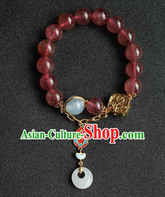 China Handmade Garnet Beads Bracelet Traditional Jewelry Accessories National Enamel Gourd Bangle China Handmade Garnet Beads Bracelet Traditional Jewelry Accessories National Enamel Gourd Bangle