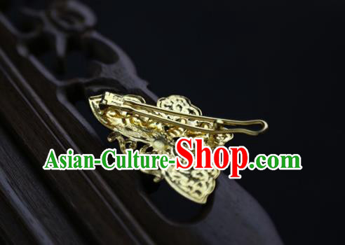 Chinese Classical Golden Butterfly Brooch National Handmade Pearls Jewelry Accessories Chinese Classical Golden Butterfly Brooch National Handmade Pearls Jewelry Accessories