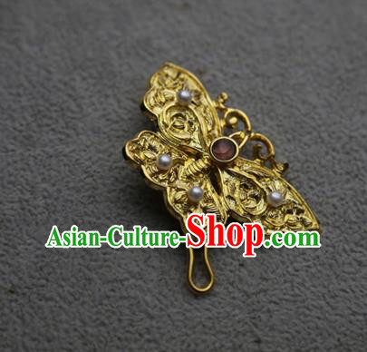 Chinese Classical Golden Butterfly Brooch National Handmade Pearls Jewelry Accessories Chinese Classical Golden Butterfly Brooch National Handmade Pearls Jewelry Accessories