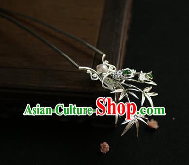 China Traditional Silver Bamboo Hair Stick Handmade Hair Accessories Jin Dynasty Pearl Hairpin China Traditional Silver Bamboo Hair Stick Handmade Hair Accessories Jin Dynasty Pearl Hairpin