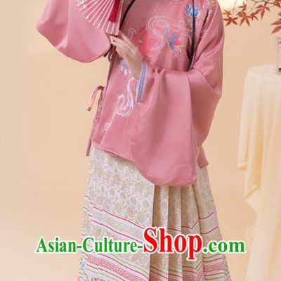 China Ancient Noble Beauty Embroidered Hanfu Clothing Traditional Ming Dynasty Palace Princess Historical Costumes
