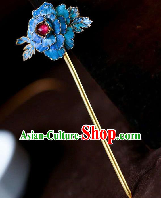 Chinese Traditional Qing Dynasty Peony Hair Jewelry Handmade Ancient Empress Tourmaline Hairpin Chinese Traditional Qing Dynasty Peony Hair Jewelry Handmade Ancient Empress Tourmaline Hairpin