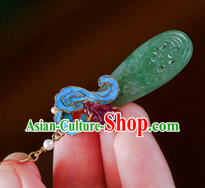Handmade China Blue Cloud Earrings Jewelry Jade Accessories Traditional Cheongsam Garnet Eardrop Handmade China Blue Cloud Earrings Jewelry Jade Accessories Traditional Cheongsam Garnet Eardrop