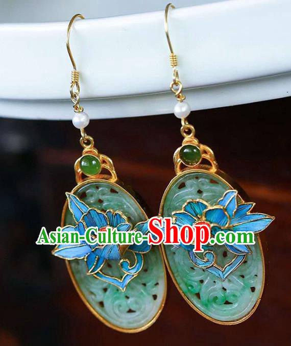 Handmade China Traditional Cheongsam Eardrop Jade Accessories Earrings Jewelry Handmade China Traditional Cheongsam Eardrop Jade Accessories Earrings Jewelry