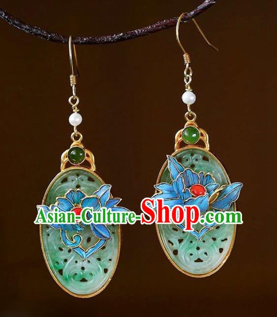 Handmade China Traditional Cheongsam Eardrop Jade Accessories Earrings Jewelry Handmade China Traditional Cheongsam Eardrop Jade Accessories Earrings Jewelry