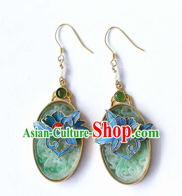 Handmade China Traditional Cheongsam Eardrop Jade Accessories Earrings Jewelry Handmade China Traditional Cheongsam Eardrop Jade Accessories Earrings Jewelry