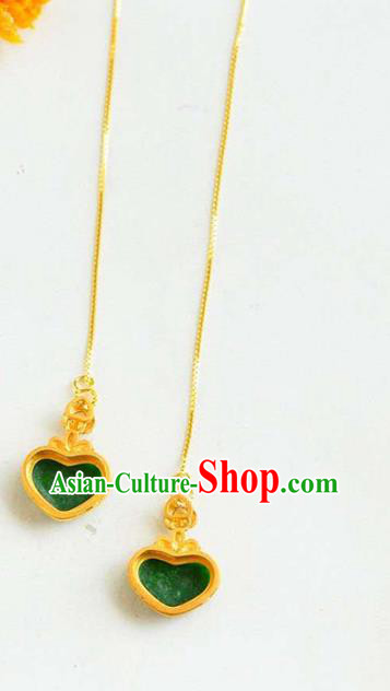 Handmade China Cheongsam Crystal Long Earrings Traditional National Jewelry Accessories Jadeite Eardrop Handmade China Cheongsam Crystal Long Earrings Traditional National Jewelry Accessories Jadeite Eardrop