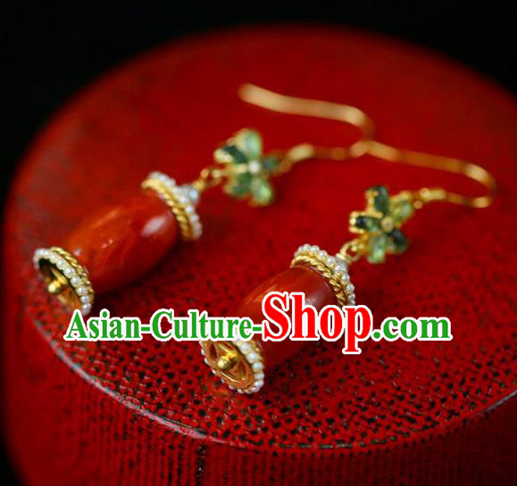 Handmade China Agate Eardrop National Jewelry Accessories Traditional Cheongsam Pearls Earrings Handmade China Agate Eardrop National Jewelry Accessories Traditional Cheongsam Pearls Earrings
