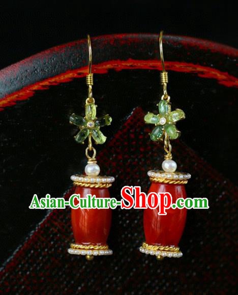 Handmade China Agate Eardrop National Jewelry Accessories Traditional Cheongsam Pearls Earrings Handmade China Agate Eardrop National Jewelry Accessories Traditional Cheongsam Pearls Earrings