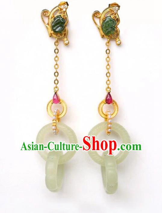Handmade China Pearls Eardrop Accessories Traditional Jade Jewelry National Cheongsam Earrings Handmade China Pearls Eardrop Accessories Traditional Jade Jewelry National Cheongsam Earrings