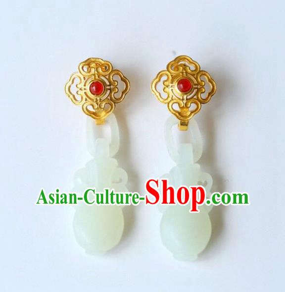 Handmade China Jade Vase Eardrop Accessories National Cheongsam Earrings Traditional Jewelry Handmade China Jade Vase Eardrop Accessories National Cheongsam Earrings Traditional Jewelry