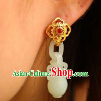 Handmade China Jade Vase Eardrop Accessories National Cheongsam Earrings Traditional Jewelry