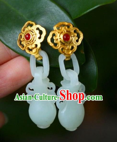 Handmade China Jade Vase Eardrop Accessories National Cheongsam Earrings Traditional Jewelry Handmade China Jade Vase Eardrop Accessories National Cheongsam Earrings Traditional Jewelry