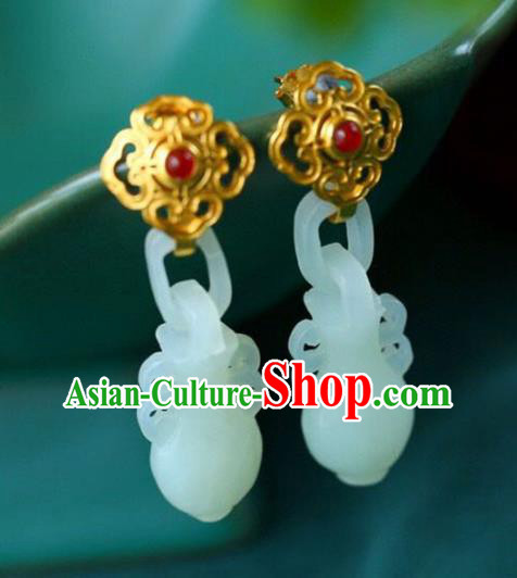 Handmade China Jade Vase Eardrop Accessories National Cheongsam Earrings Traditional Jewelry Handmade China Jade Vase Eardrop Accessories National Cheongsam Earrings Traditional Jewelry