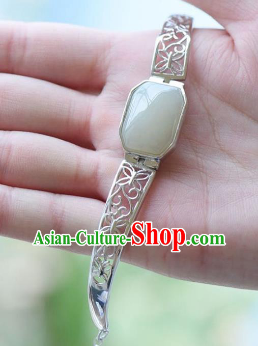 China Handmade Bracelet Traditional Jewelry Accessories National Silver Carving Bangle China Handmade Bracelet Traditional Jewelry Accessories National Silver Carving Bangle