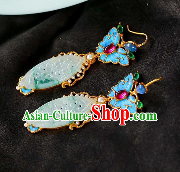 Handmade China Amethyst Butterfly Eardrop Accessories Traditional Jade Jewelry National Cheongsam Earrings Handmade China Amethyst Butterfly Eardrop Accessories Traditional Jade Jewelry National Cheongsam Earrings