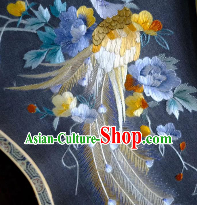 Chinese Traditional Silk Fans Handmade Embroidered Peacock Peony Palace Fan Chinese Traditional Silk Fans Handmade Embroidered Peacock Peony Palace Fan