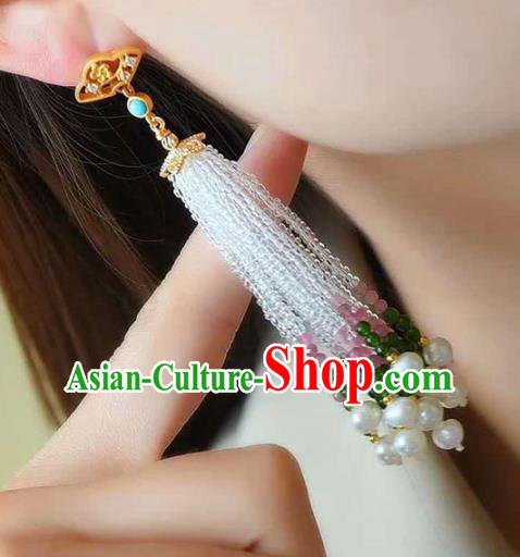 Handmade China Cheongsam Beads Tassel Eardrop Accessories National Earrings Traditional Jewelry Handmade China Cheongsam Beads Tassel Eardrop Accessories National Earrings Traditional Jewelry