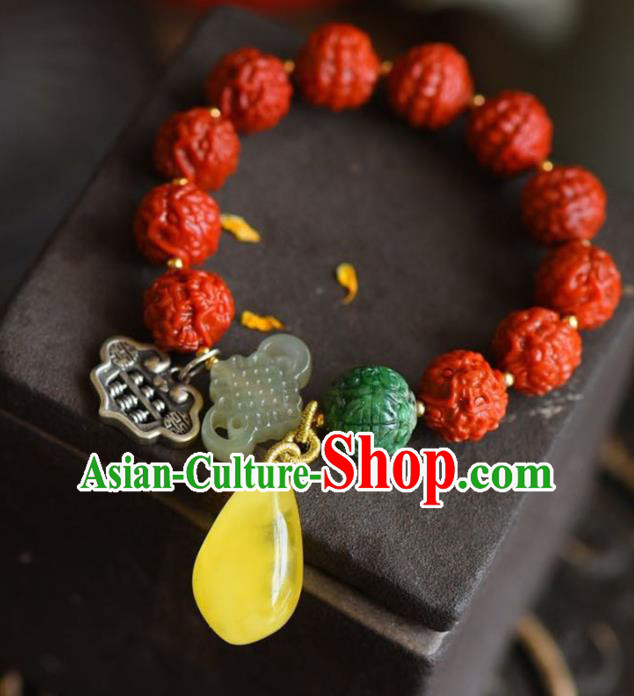 China Handmade Agate Carving Dragon Bracelet Traditional Jewelry Accessories National Beeswax Silver Bangle China Handmade Agate Carving Dragon Bracelet Traditional Jewelry Accessories National Beeswax Silver Bangle
