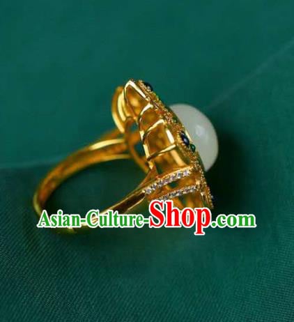 Chinese National Sapphire Ring Jewelry Traditional Handmade Golden Circlet Accessories Chinese National Sapphire Ring Jewelry Traditional Handmade Golden Circlet Accessories