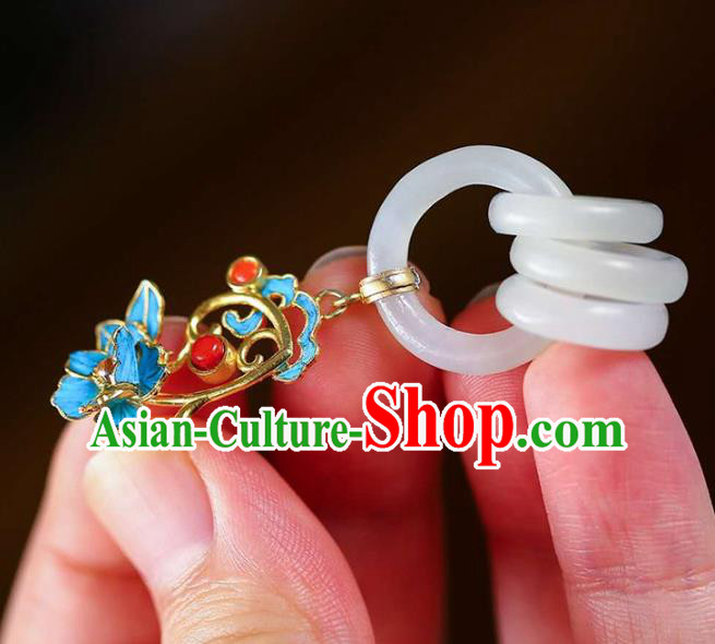 Handmade China Traditional Gems Eardrop Accessories National Cheongsam Jade Rings Earrings Jewelry Handmade China Traditional Gems Eardrop Accessories National Cheongsam Jade Rings Earrings Jewelry