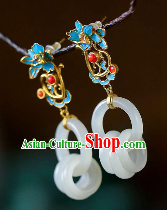 Handmade China Traditional Gems Eardrop Accessories National Cheongsam Jade Rings Earrings Jewelry Handmade China Traditional Gems Eardrop Accessories National Cheongsam Jade Rings Earrings Jewelry