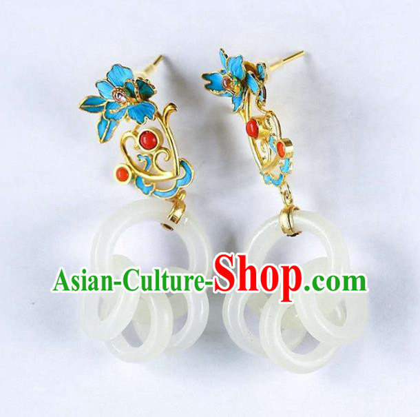 Handmade China Traditional Gems Eardrop Accessories National Cheongsam Jade Rings Earrings Jewelry Handmade China Traditional Gems Eardrop Accessories National Cheongsam Jade Rings Earrings Jewelry