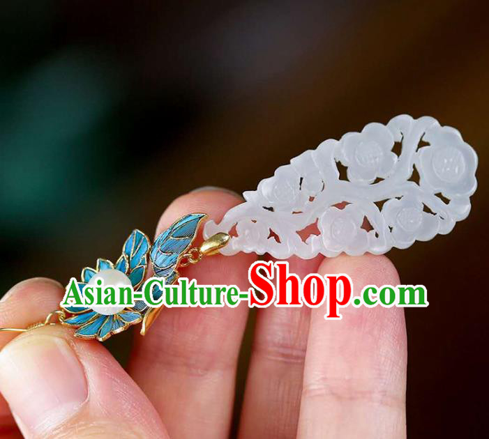 Handmade China National Jade Jewelry Cheongsam Pearl Earrings Traditional Eardrop Accessories Handmade China National Jade Jewelry Cheongsam Pearl Earrings Traditional Eardrop Accessories