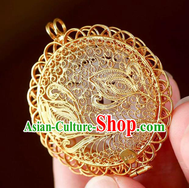 Chinese National Classical Golden Sachet Necklace Accessories Handmade Jade Carving Lotus Necklet Pendant Chinese National Classical Golden Sachet Necklace Accessories Handmade Jade Carving Lotus Necklet Pendant