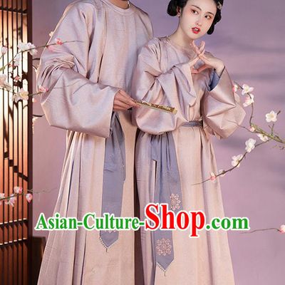 Traditional China Tang Dynasty Historical Costumes Ancient Swordsman Pink Robe for Women for Men