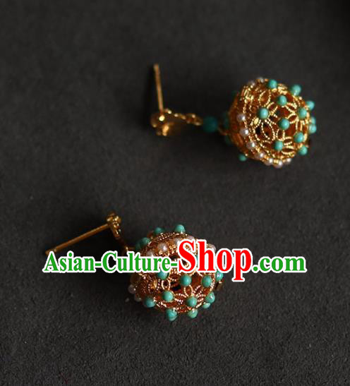 Handmade China Cheongsam Pearls Eardrop Accessories Traditional Jewelry National Kallaite Earrings Handmade China Cheongsam Pearls Eardrop Accessories Traditional Jewelry National Kallaite Earrings