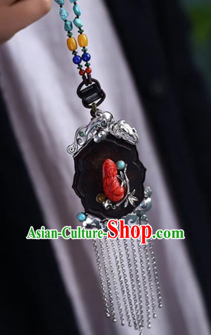 Chinese National Classical Necklace Accessories Handmade Retro Silver Tassel Necklet Pendant Chinese National Classical Necklace Accessories Handmade Retro Silver Tassel Necklet Pendant