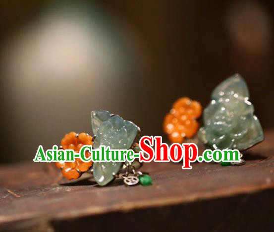 Chinese National Agate Flowers Ring Jewelry Traditional Handmade Jadeite Circlet Silver Accessories Chinese National Agate Flowers Ring Jewelry Traditional Handmade Jadeite Circlet Silver Accessories