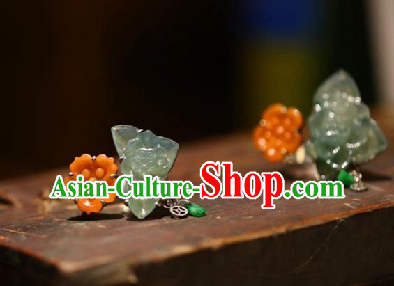 Chinese National Agate Flowers Ring Jewelry Traditional Handmade Jadeite Circlet Silver Accessories Chinese National Agate Flowers Ring Jewelry Traditional Handmade Jadeite Circlet Silver Accessories