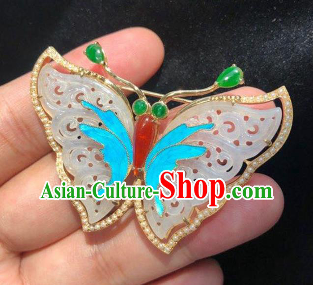 Chinese National Jade Butterfly Brooch Jewelry Traditional Handmade Breastpin Accessories Chinese National Jade Butterfly Brooch Jewelry Traditional Handmade Breastpin Accessories