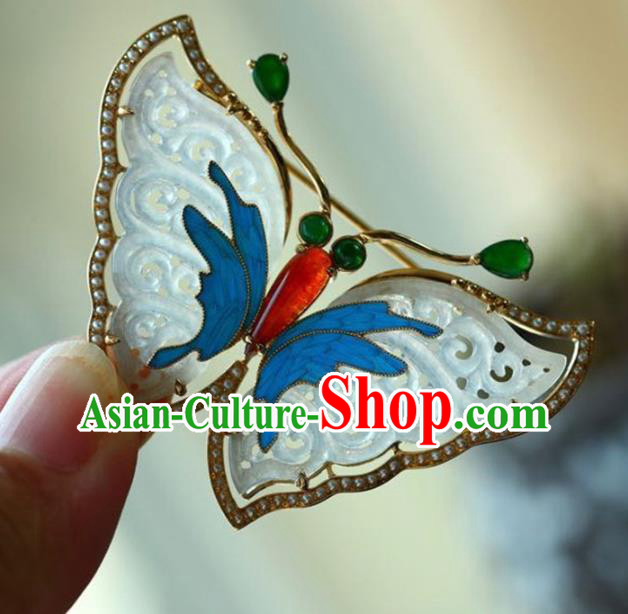 Chinese National Jade Butterfly Brooch Jewelry Traditional Handmade Breastpin Accessories Chinese National Jade Butterfly Brooch Jewelry Traditional Handmade Breastpin Accessories