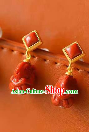 Handmade China National Earrings Traditional Jewelry Accessories Cheongsam Agate Eardrop Handmade China National Earrings Traditional Jewelry Accessories Cheongsam Agate Eardrop