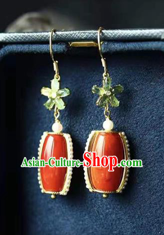 Handmade China National Agate Bucket Earrings Traditional Jewelry Accessories Cheongsam Pearls Eardrop Handmade China National Agate Bucket Earrings Traditional Jewelry Accessories Cheongsam Pearls Eardrop